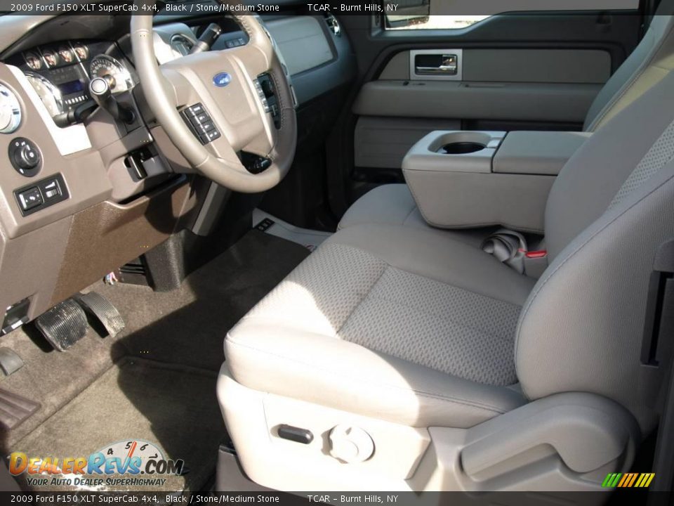 2009 Ford F150 XLT SuperCab 4x4 Black / Stone/Medium Stone Photo #8