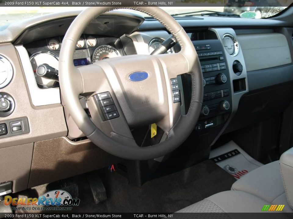2009 Ford F150 XLT SuperCab 4x4 Black / Stone/Medium Stone Photo #9