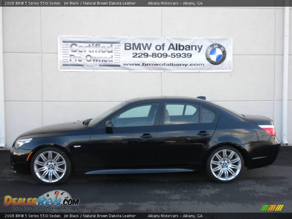 2008 BMW 5 Series 550i Sedan Jet Black / Natural Brown Dakota Leather Photo #1