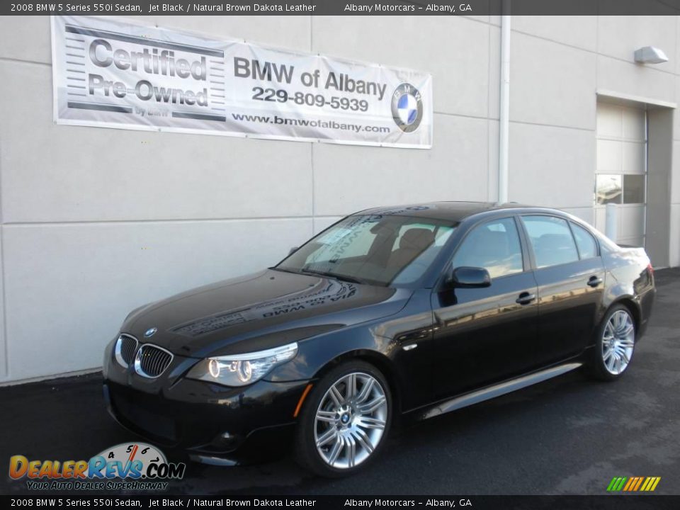 2008 BMW 5 Series 550i Sedan Jet Black / Natural Brown Dakota Leather Photo #2