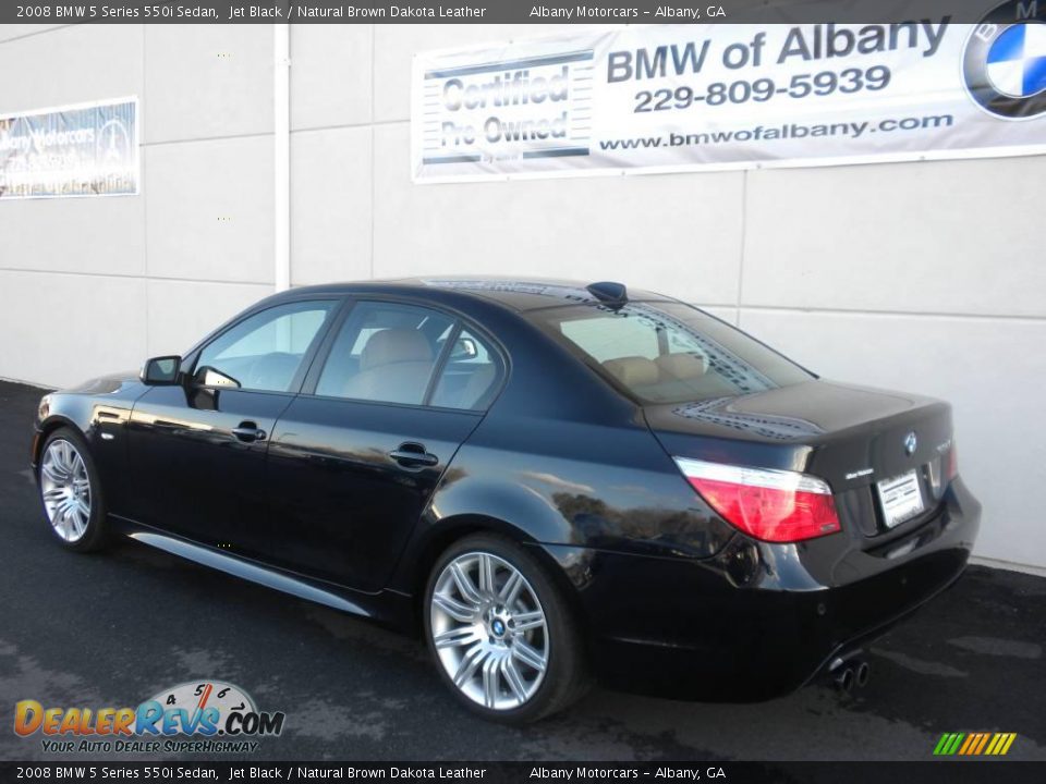 2008 BMW 5 Series 550i Sedan Jet Black / Natural Brown Dakota Leather Photo #3