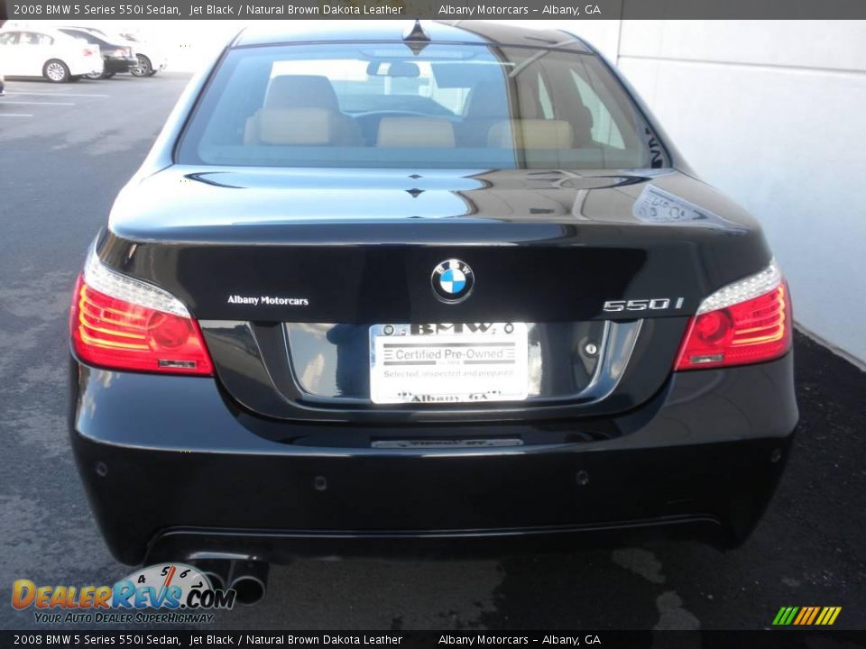 2008 BMW 5 Series 550i Sedan Jet Black / Natural Brown Dakota Leather Photo #4