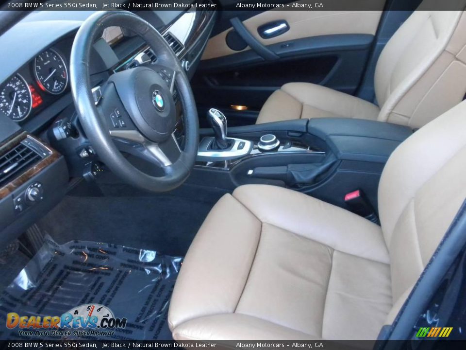 2008 BMW 5 Series 550i Sedan Jet Black / Natural Brown Dakota Leather Photo #7