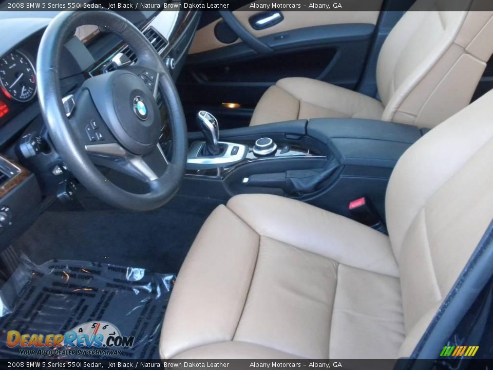 2008 BMW 5 Series 550i Sedan Jet Black / Natural Brown Dakota Leather Photo #8