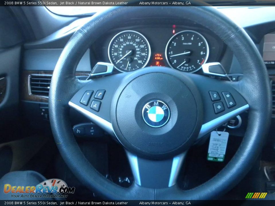 2008 BMW 5 Series 550i Sedan Jet Black / Natural Brown Dakota Leather Photo #17