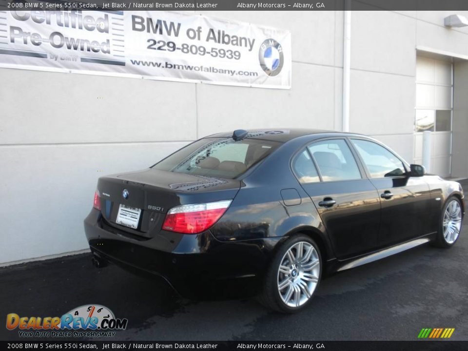 2008 BMW 5 Series 550i Sedan Jet Black / Natural Brown Dakota Leather Photo #23