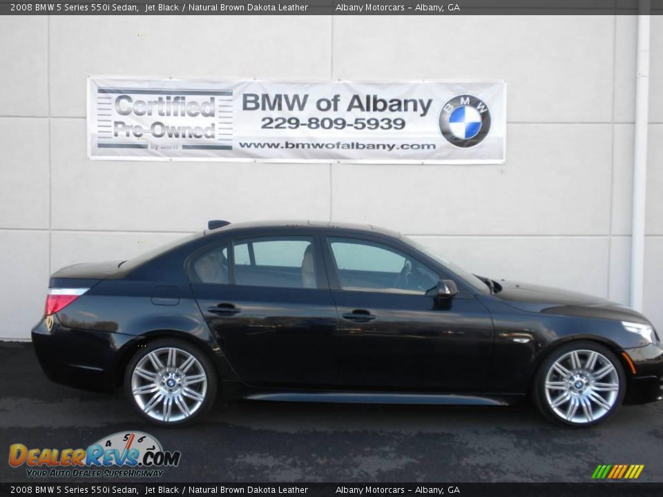 2008 BMW 5 Series 550i Sedan Jet Black / Natural Brown Dakota Leather Photo #24