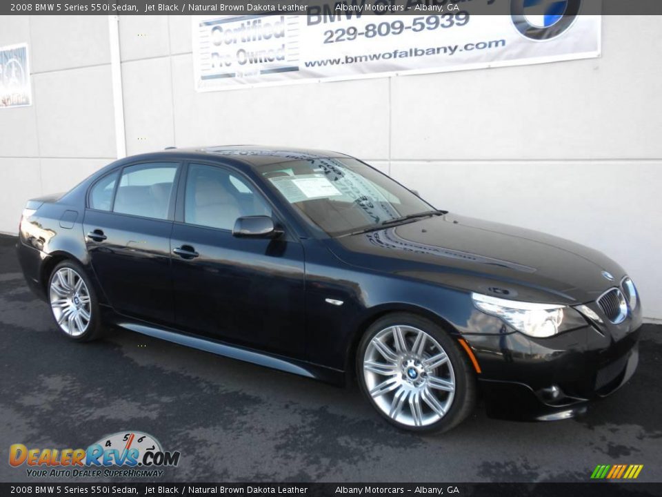 2008 BMW 5 Series 550i Sedan Jet Black / Natural Brown Dakota Leather Photo #25