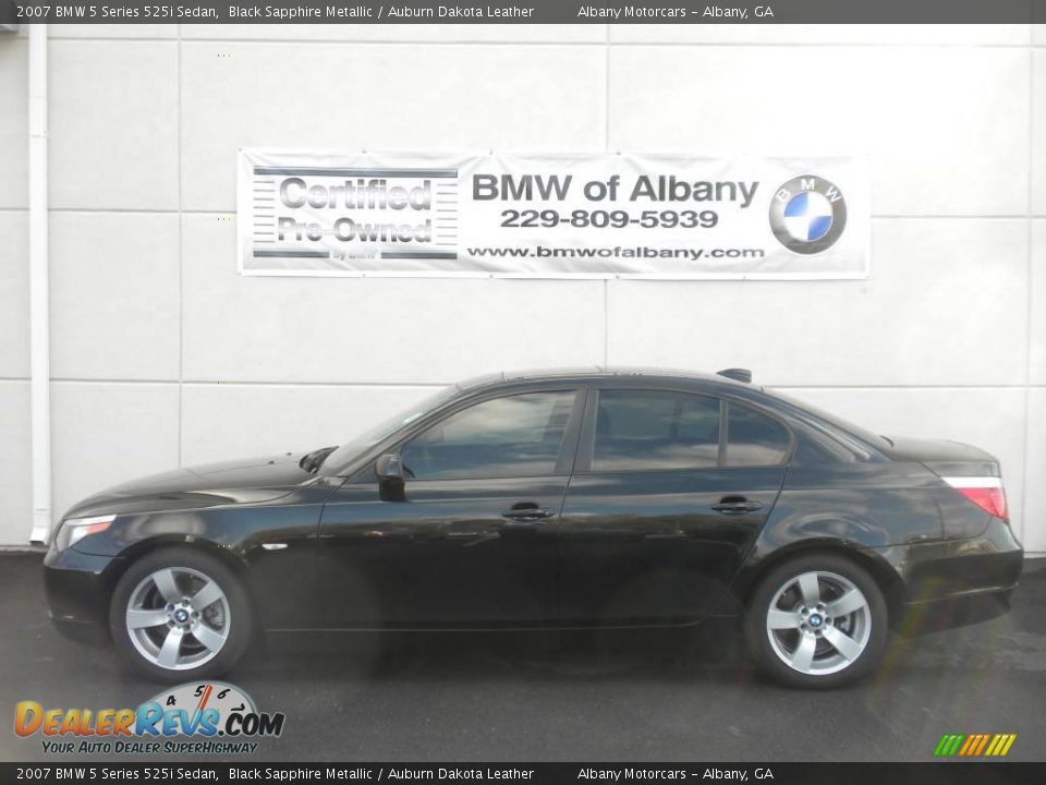 2007 BMW 5 Series 525i Sedan Black Sapphire Metallic / Auburn Dakota Leather Photo #1