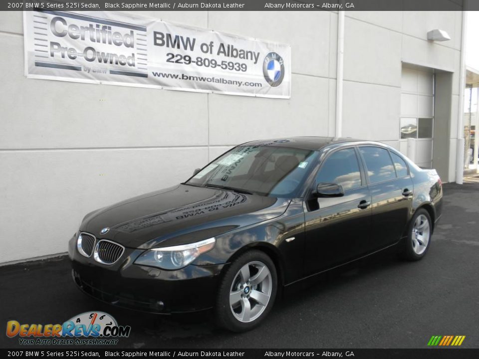 2007 BMW 5 Series 525i Sedan Black Sapphire Metallic / Auburn Dakota Leather Photo #2