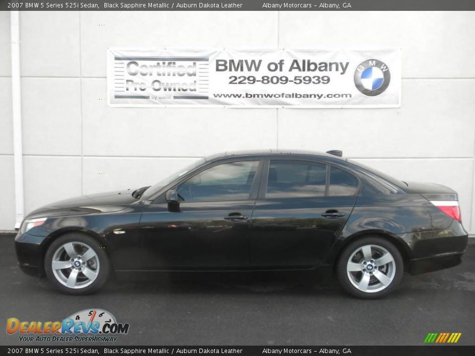 2007 BMW 5 Series 525i Sedan Black Sapphire Metallic / Auburn Dakota Leather Photo #3