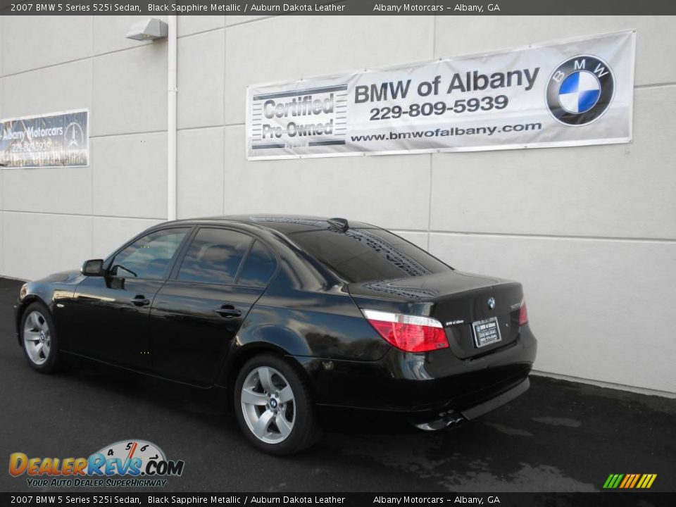 2007 BMW 5 Series 525i Sedan Black Sapphire Metallic / Auburn Dakota Leather Photo #4