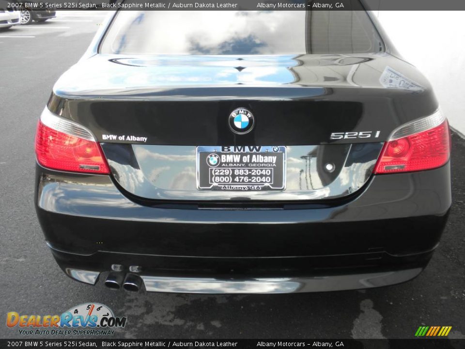 2007 BMW 5 Series 525i Sedan Black Sapphire Metallic / Auburn Dakota Leather Photo #5