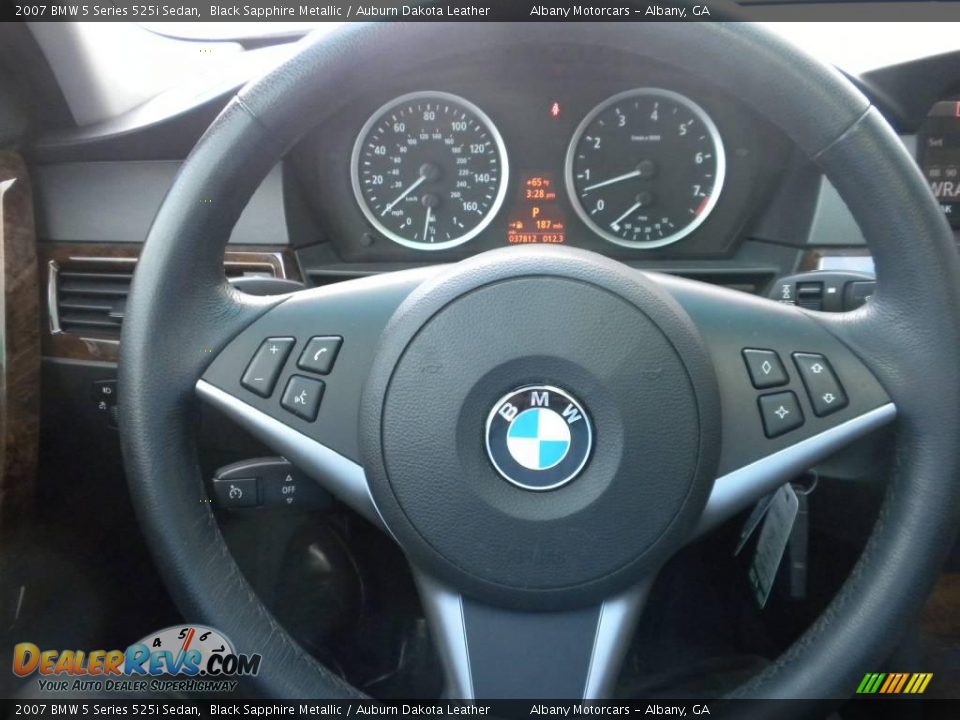 2007 BMW 5 Series 525i Sedan Black Sapphire Metallic / Auburn Dakota Leather Photo #17