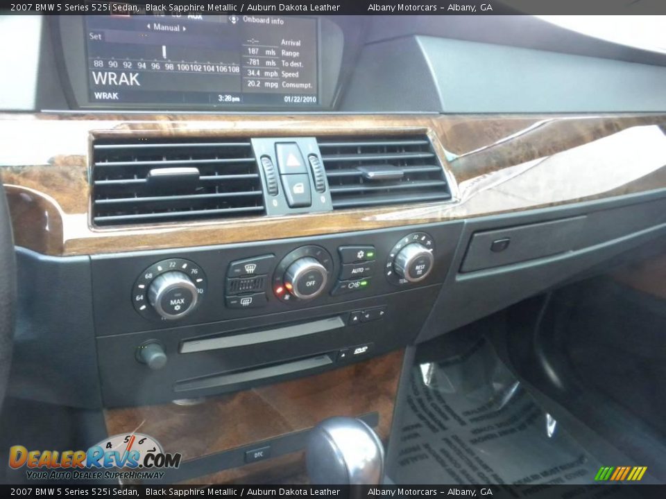 2007 BMW 5 Series 525i Sedan Black Sapphire Metallic / Auburn Dakota Leather Photo #21