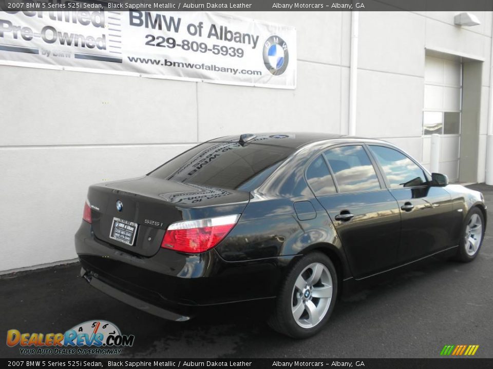 2007 BMW 5 Series 525i Sedan Black Sapphire Metallic / Auburn Dakota Leather Photo #23