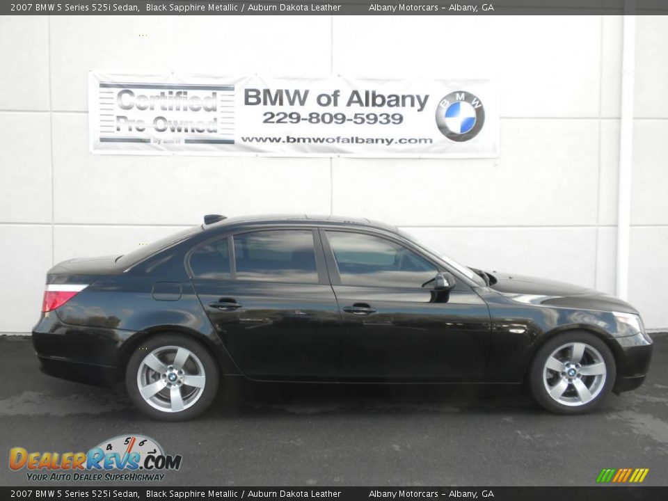 2007 BMW 5 Series 525i Sedan Black Sapphire Metallic / Auburn Dakota Leather Photo #24