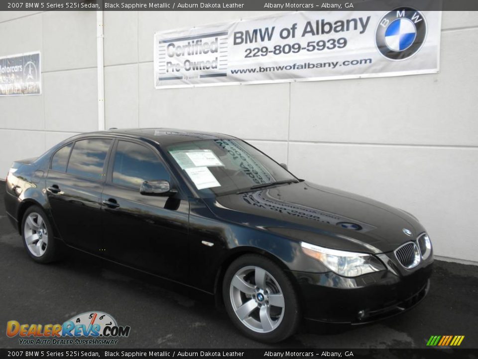 2007 BMW 5 Series 525i Sedan Black Sapphire Metallic / Auburn Dakota Leather Photo #25