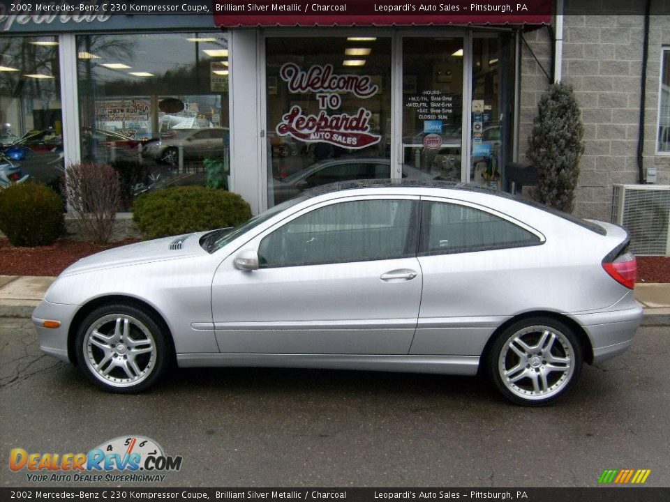 2002 Mercedes-Benz C 230 Kompressor Coupe Brilliant Silver Metallic / Charcoal Photo #2