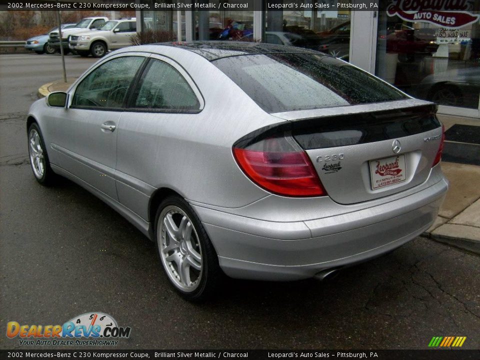 2002 Mercedes-Benz C 230 Kompressor Coupe Brilliant Silver Metallic / Charcoal Photo #3
