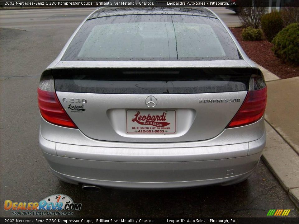 2002 Mercedes-Benz C 230 Kompressor Coupe Brilliant Silver Metallic / Charcoal Photo #4