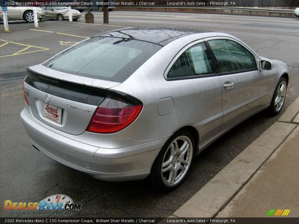 2002 Mercedes-Benz C 230 Kompressor Coupe Brilliant Silver Metallic / Charcoal Photo #5