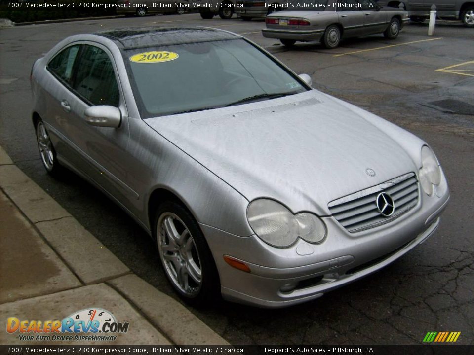 2002 Mercedes-Benz C 230 Kompressor Coupe Brilliant Silver Metallic / Charcoal Photo #6