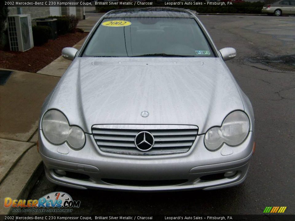 2002 Mercedes-Benz C 230 Kompressor Coupe Brilliant Silver Metallic / Charcoal Photo #7