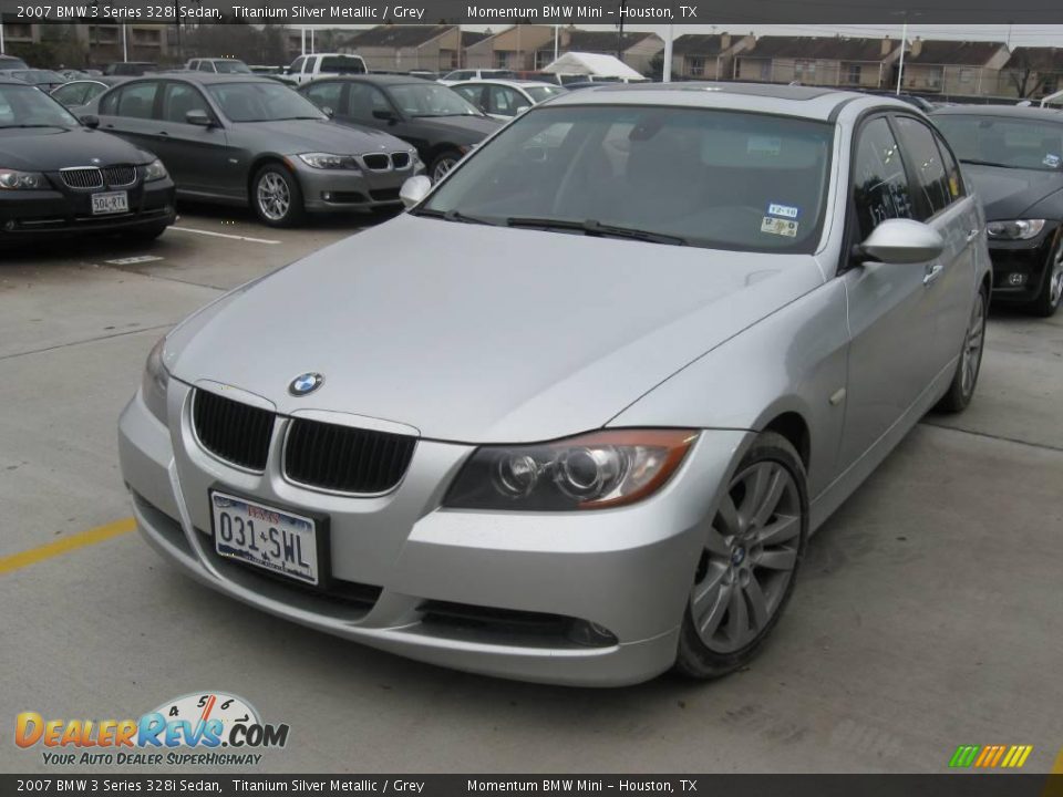 2007 BMW 3 Series 328i Sedan Titanium Silver Metallic / Grey Photo #1