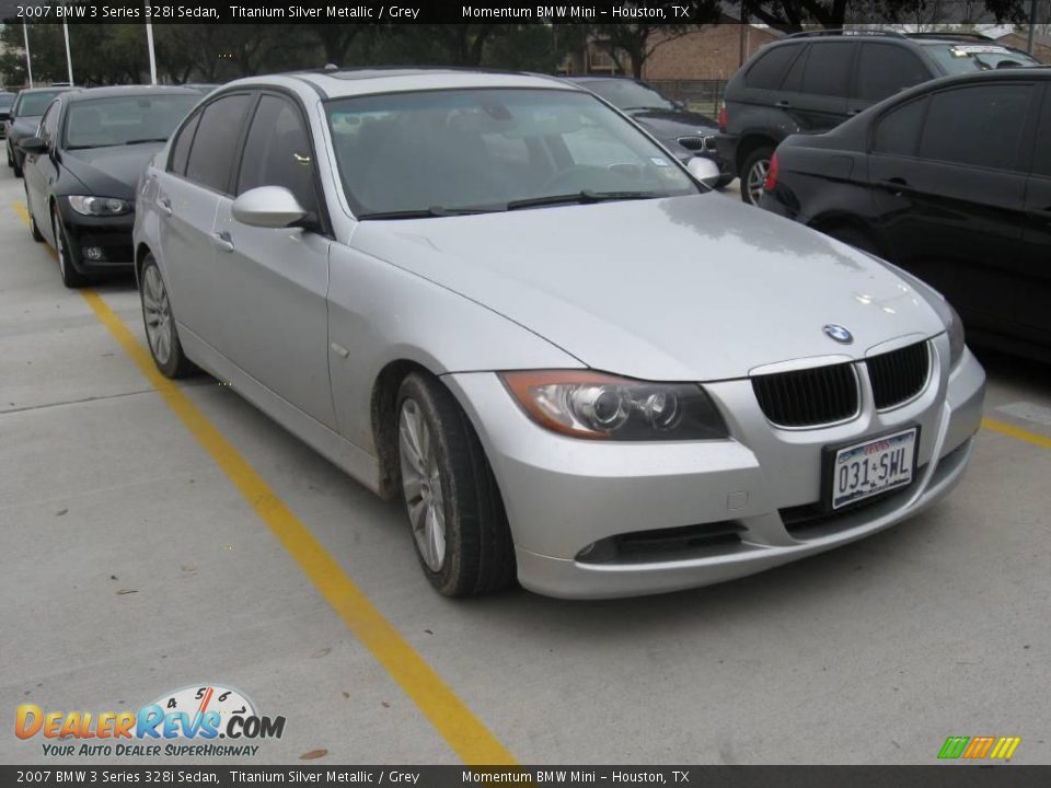2007 BMW 3 Series 328i Sedan Titanium Silver Metallic / Grey Photo #2