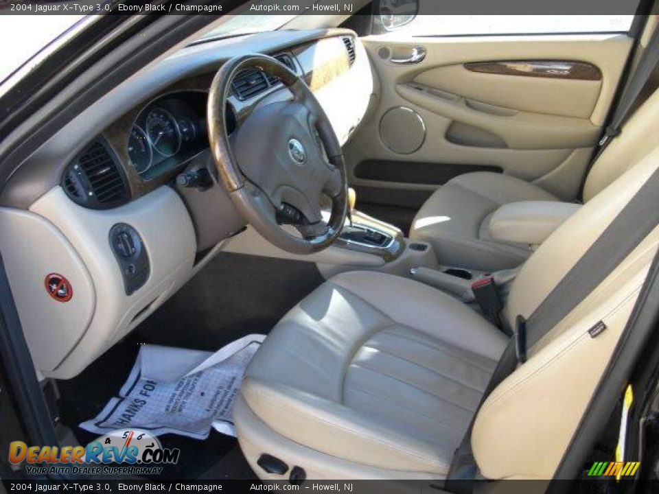 2004 Jaguar X-Type 3.0 Ebony Black / Champagne Photo #9