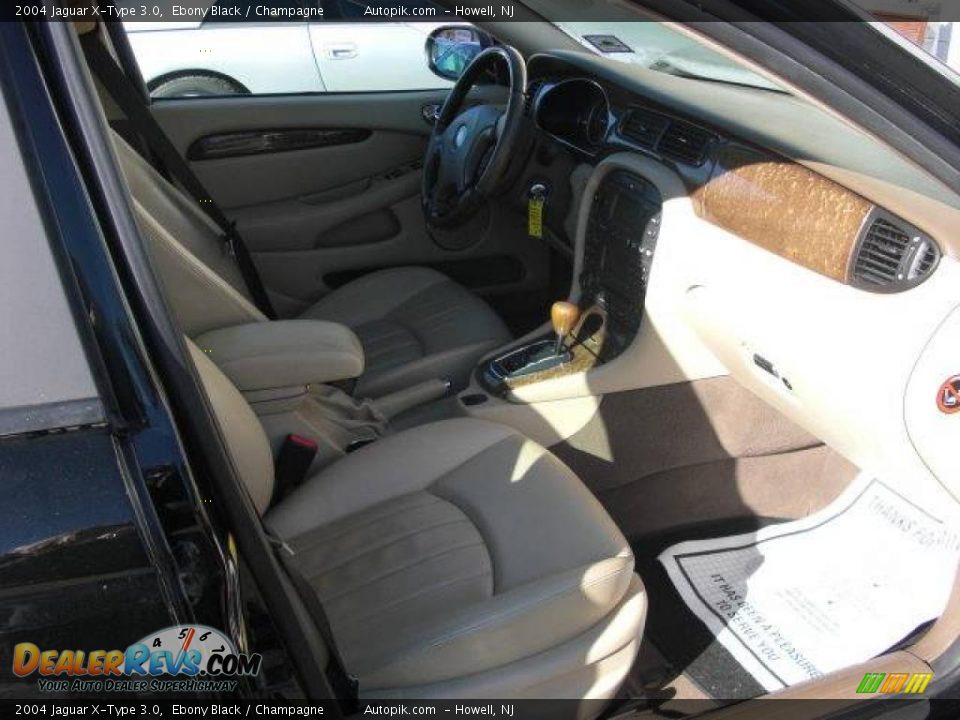 2004 Jaguar X-Type 3.0 Ebony Black / Champagne Photo #10