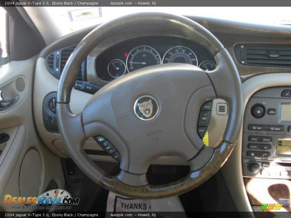 2004 Jaguar X-Type 3.0 Ebony Black / Champagne Photo #16