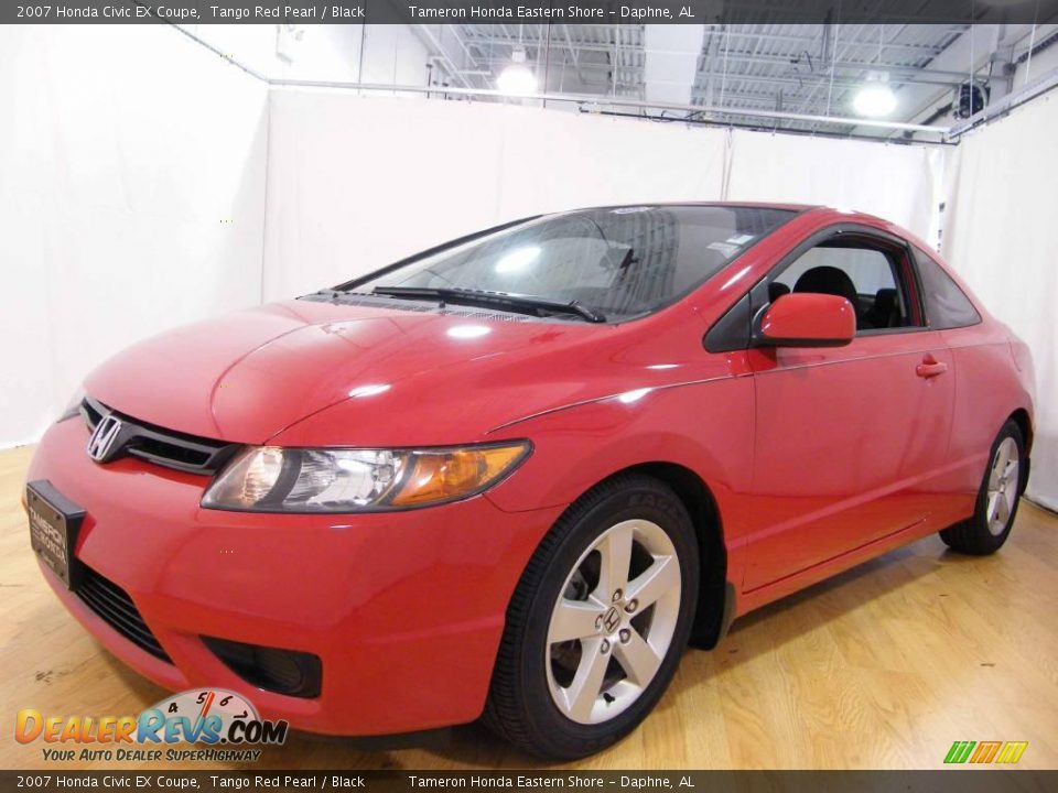 2007 Honda Civic EX Coupe Tango Red Pearl / Black Photo #1