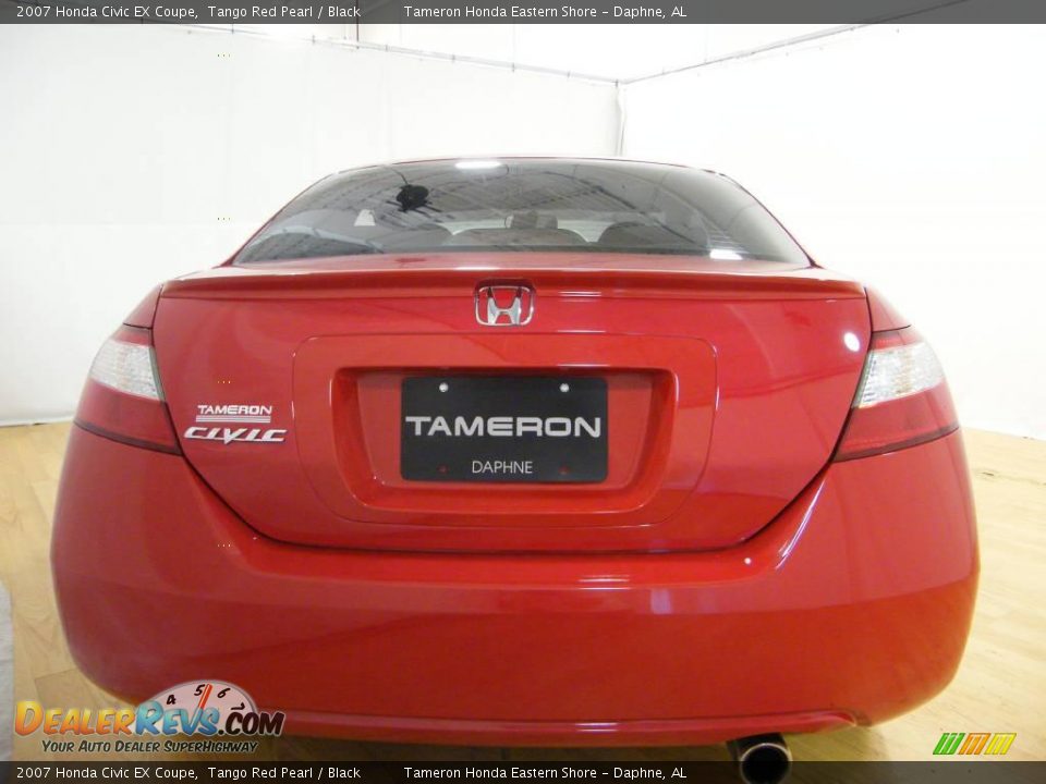 2007 Honda Civic EX Coupe Tango Red Pearl / Black Photo #4
