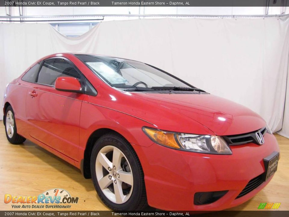 2007 Honda Civic EX Coupe Tango Red Pearl / Black Photo #7