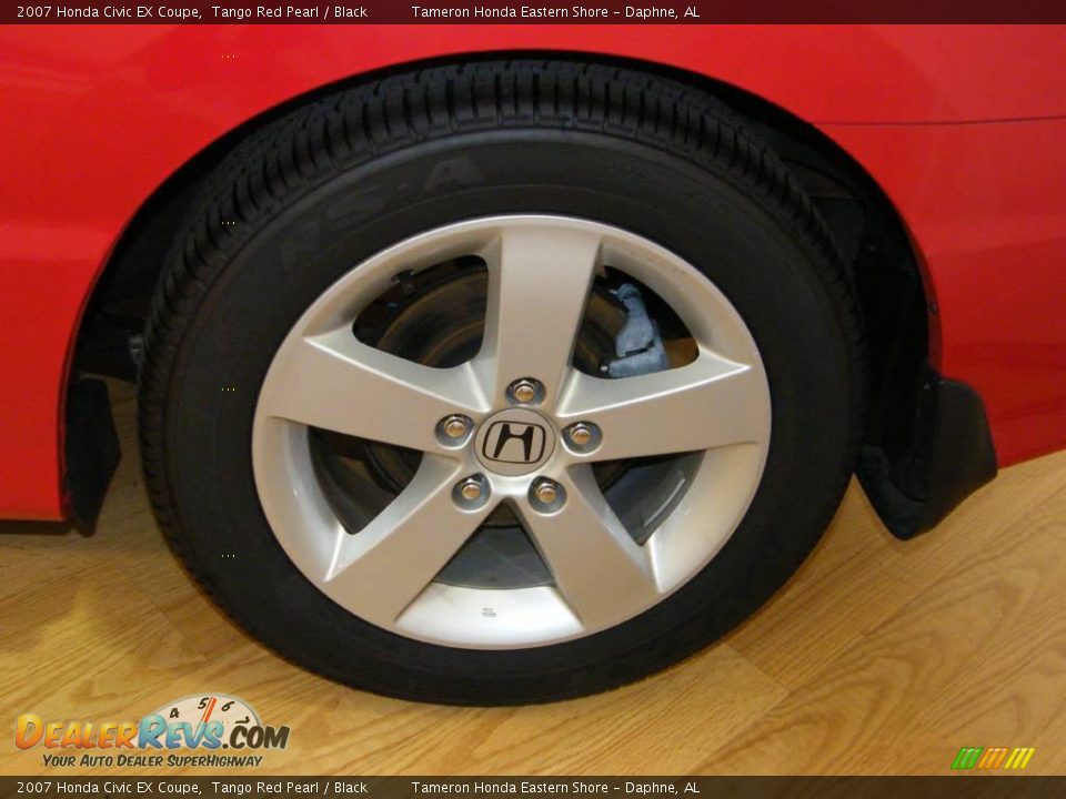 2007 Honda Civic EX Coupe Tango Red Pearl / Black Photo #11