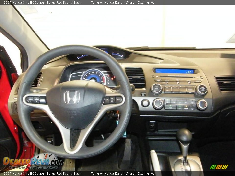 2007 Honda Civic EX Coupe Tango Red Pearl / Black Photo #18