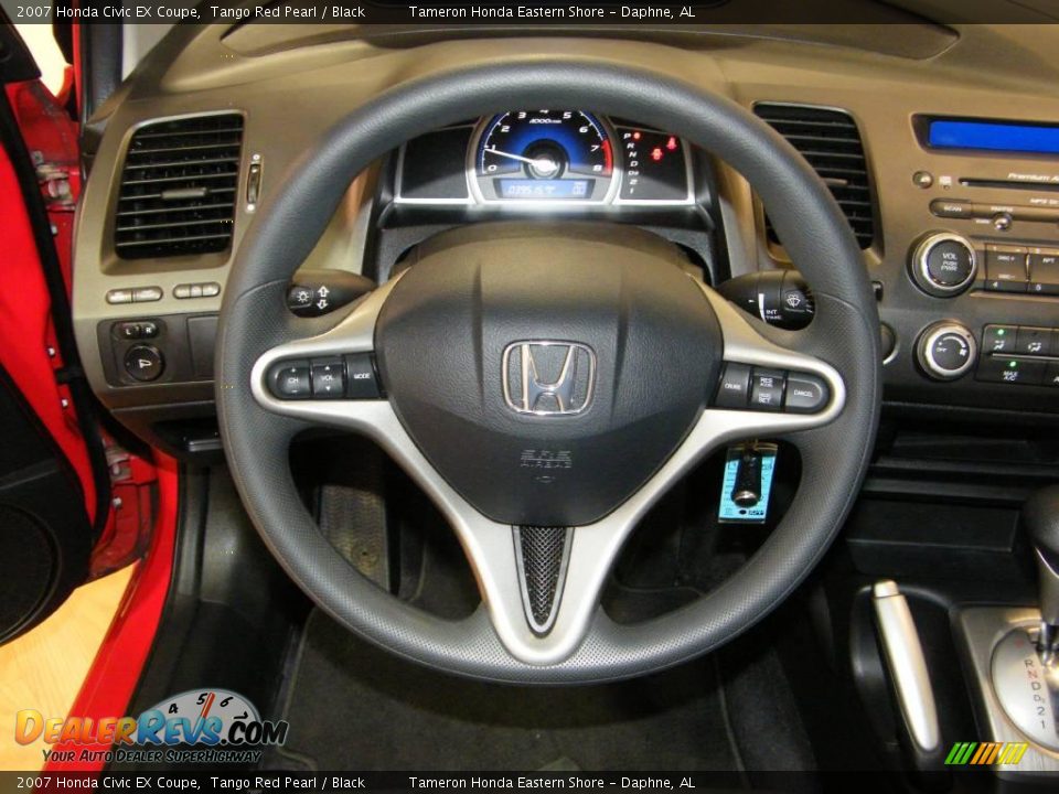 2007 Honda Civic EX Coupe Tango Red Pearl / Black Photo #19