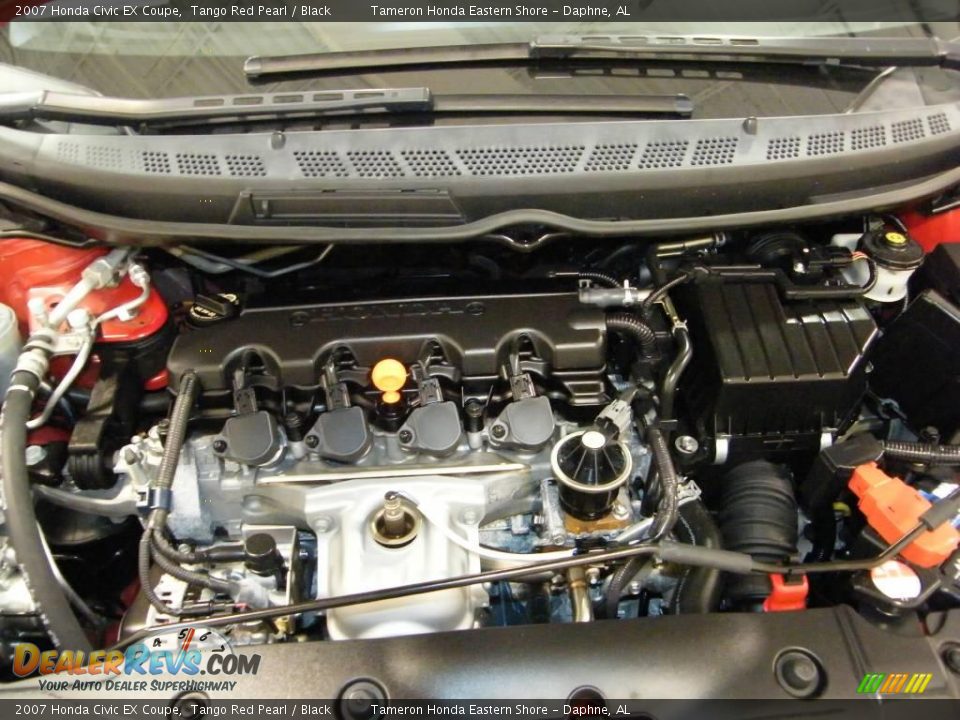 2007 Honda Civic EX Coupe Tango Red Pearl / Black Photo #30