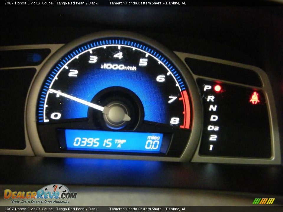 2007 Honda Civic EX Coupe Tango Red Pearl / Black Photo #31
