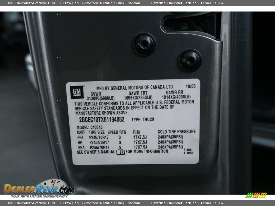 2006 Chevrolet Silverado 1500 LT Crew Cab Graystone Metallic / Dark Charcoal Photo #29