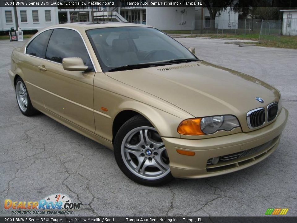 2001 BMW 3 Series 330i Coupe Light Yellow Metallic / Sand Photo #5