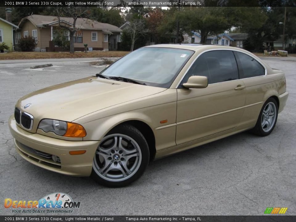 2001 BMW 3 Series 330i Coupe Light Yellow Metallic / Sand Photo #6