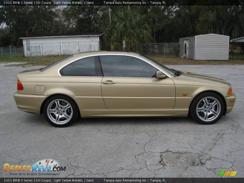 2001 BMW 3 Series 330i Coupe Light Yellow Metallic / Sand Photo #8
