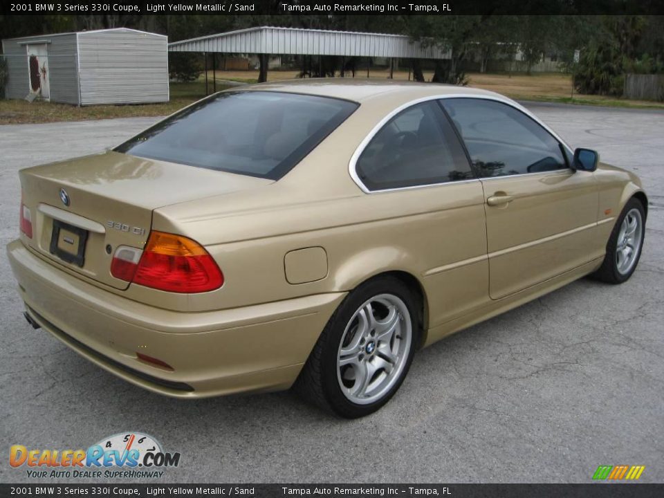 2001 BMW 3 Series 330i Coupe Light Yellow Metallic / Sand Photo #12