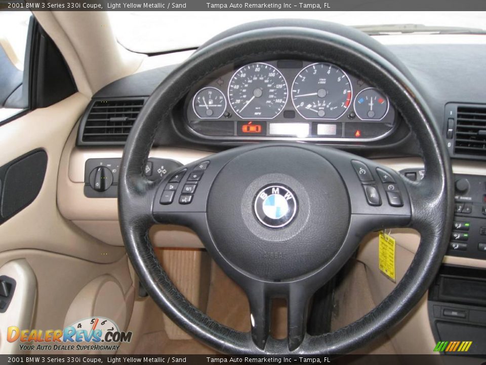 2001 BMW 3 Series 330i Coupe Light Yellow Metallic / Sand Photo #24