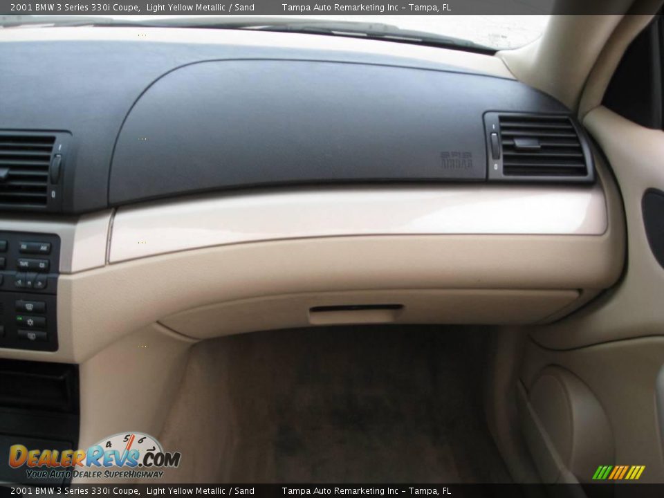 2001 BMW 3 Series 330i Coupe Light Yellow Metallic / Sand Photo #26