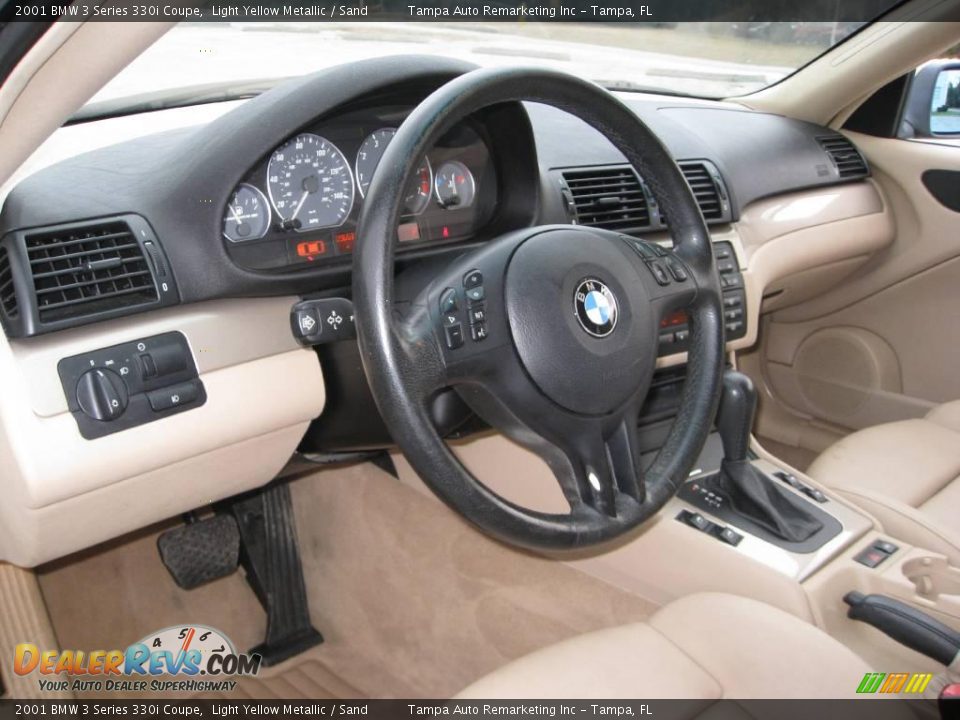 2001 BMW 3 Series 330i Coupe Light Yellow Metallic / Sand Photo #27