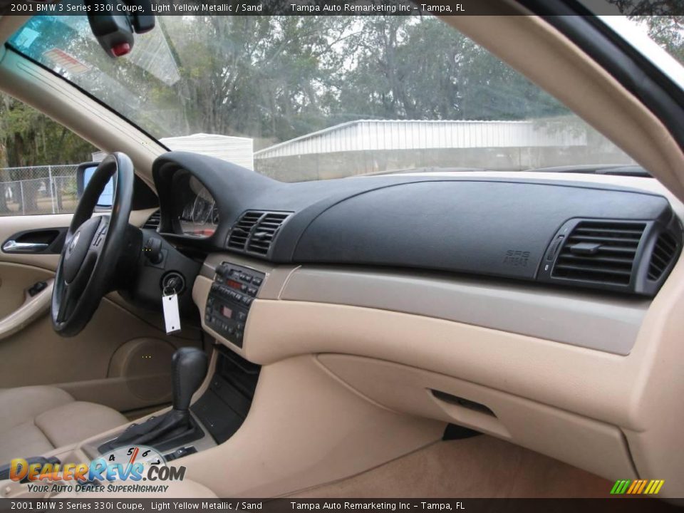 2001 BMW 3 Series 330i Coupe Light Yellow Metallic / Sand Photo #28